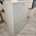Prosource Grey 4 Drawer Lateral File Cabinet, Locking